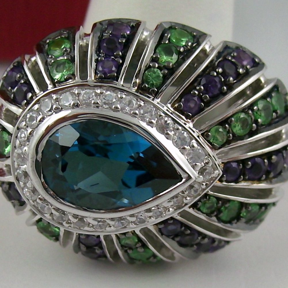 Yours By Loren 5.04ct Multigemstone "Peacock" Ring